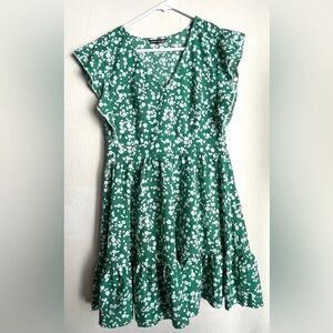 Emerald Green Floral Dress